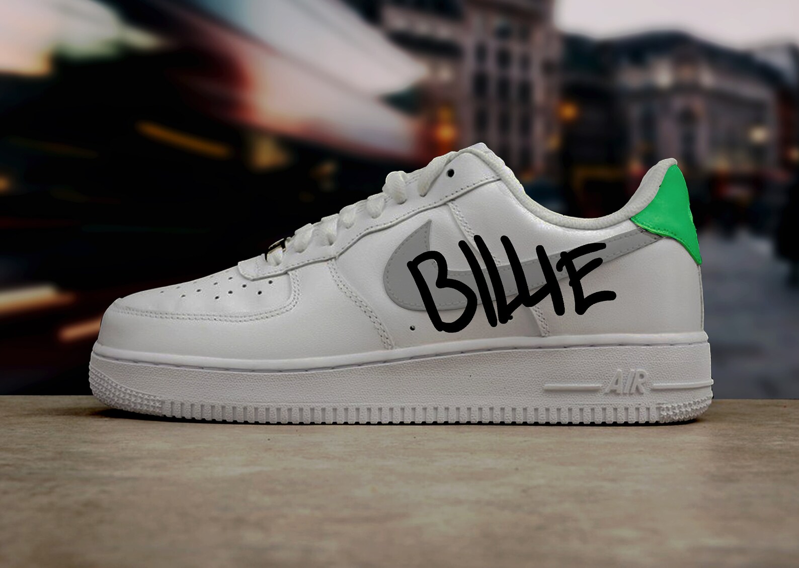 Nike Air Force 1 Billie Eilish Green Hair Hand | Etsy