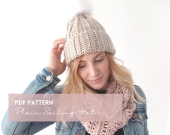 Plain Sailing Ridge Hat Crochet Pattern PDF File