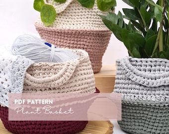 Plant Basket Crochet Pattern PDF