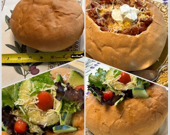 BREAD BOWL, Italian Bread Bowl, Soup Bowl, Salad Bowl,Dips, Clam Chowder Bowls, Appetizer, Dinner Bread, Focaccia, Ciabatta