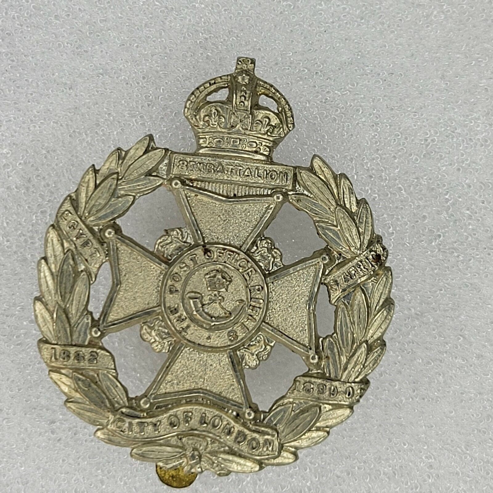 希少 イギリス陸軍ロンドン連隊第10大隊 帽章 (第一次世界大戦1908~12) 第一次世界大戦イギリス第8大隊郵便局ライフル帽章ロンドン市歩兵隊