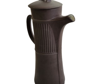 Vintage Mid-Century Dansk Design IHQ Flamestone Brown Coffee Pot w/ Lid 64 oz