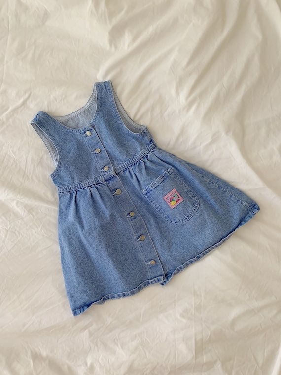 90's Vintage Denim Lee Toddler Dress Size 5 - image 1