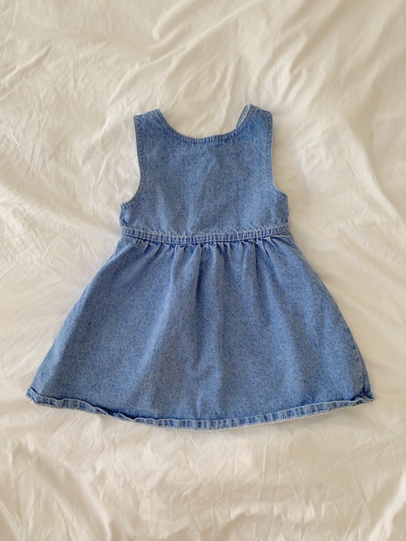 90's Vintage Denim Lee Toddler Dress Size 5 - image 3