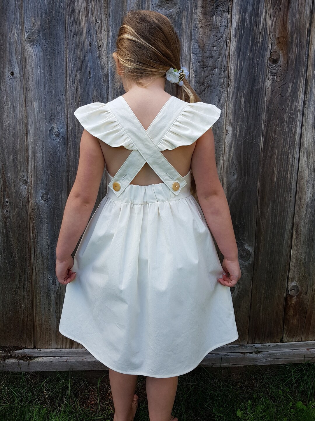 Little Girl Dresses, Pinafore Dress, Ruffle Sleeve Dress, Baby Girl