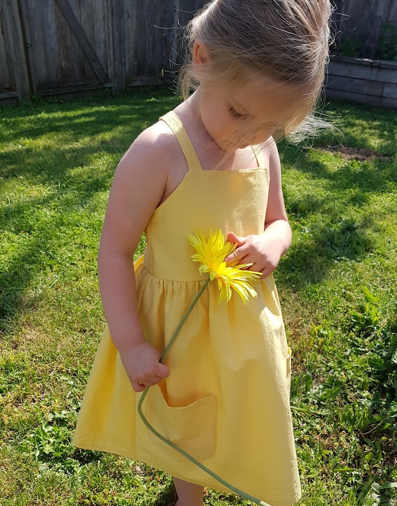 lemon yellow dress for baby girl