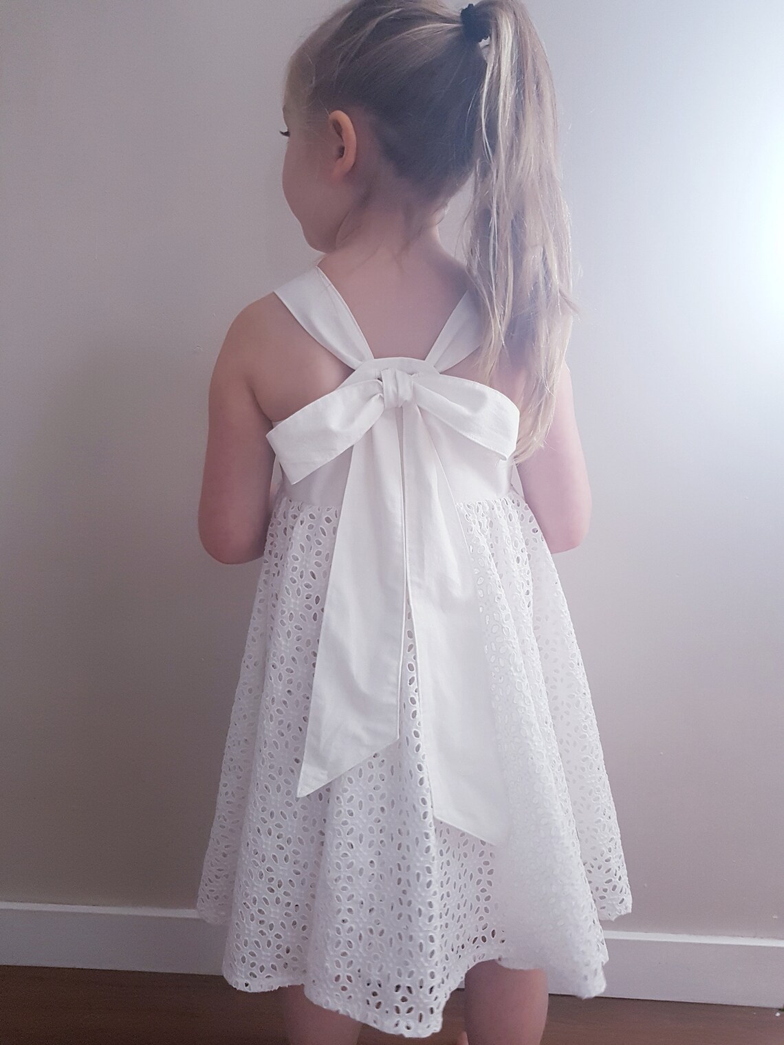 Little girl white party dress cotton eyelet dress boho baby Etsy