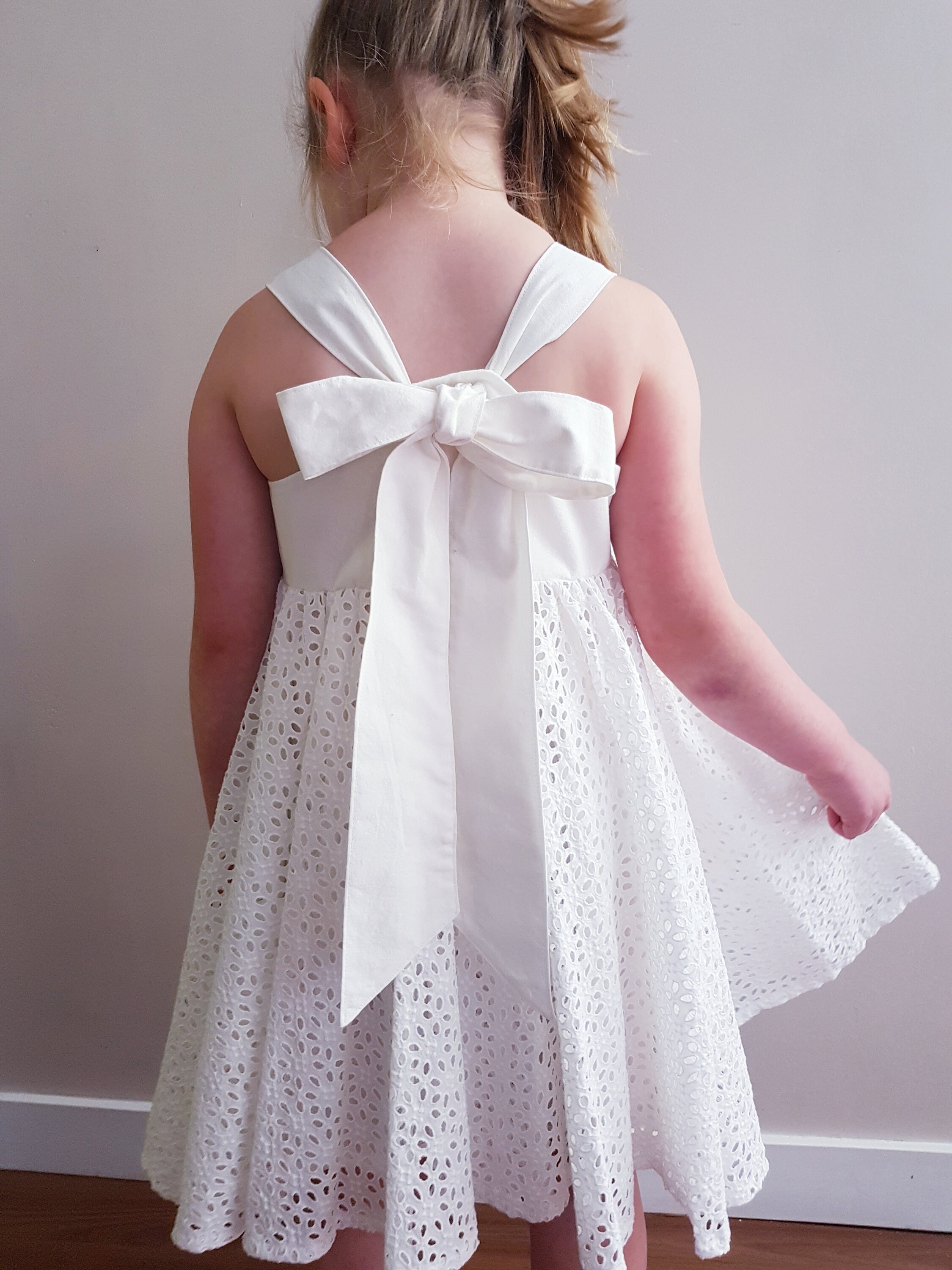 Little girl white party dress cotton eyelet dress boho baby Etsy