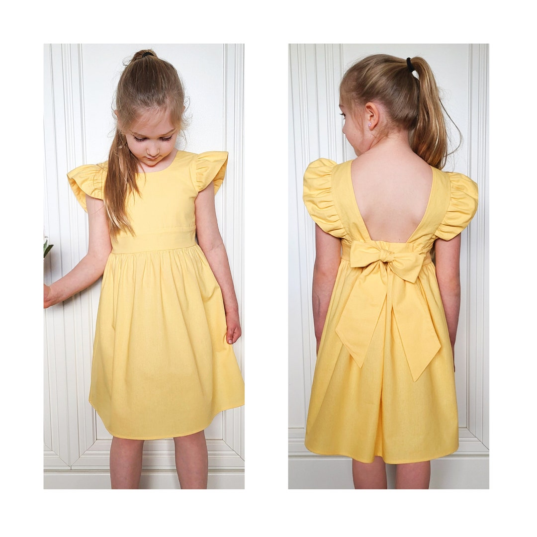 Yellow Flower Girl Dress, Little Girl Dresses, Ruffle Dress, Pretty ...