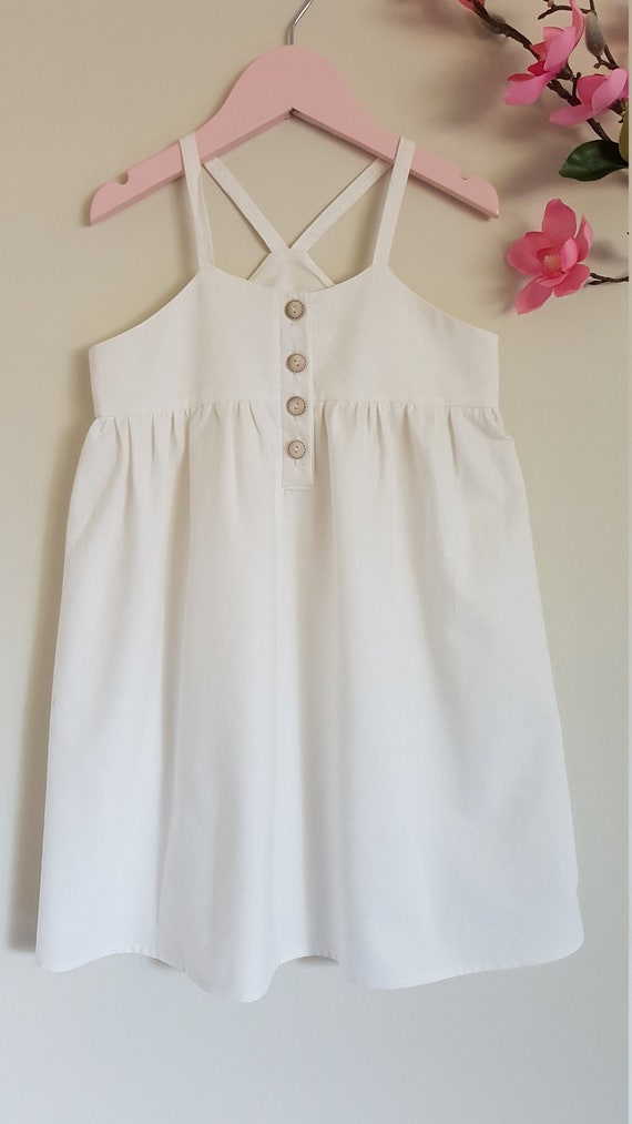 girls white sun dress