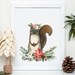 Christmas Squirrel Print, Christmas Printables, Squirrel Printable Wall ...