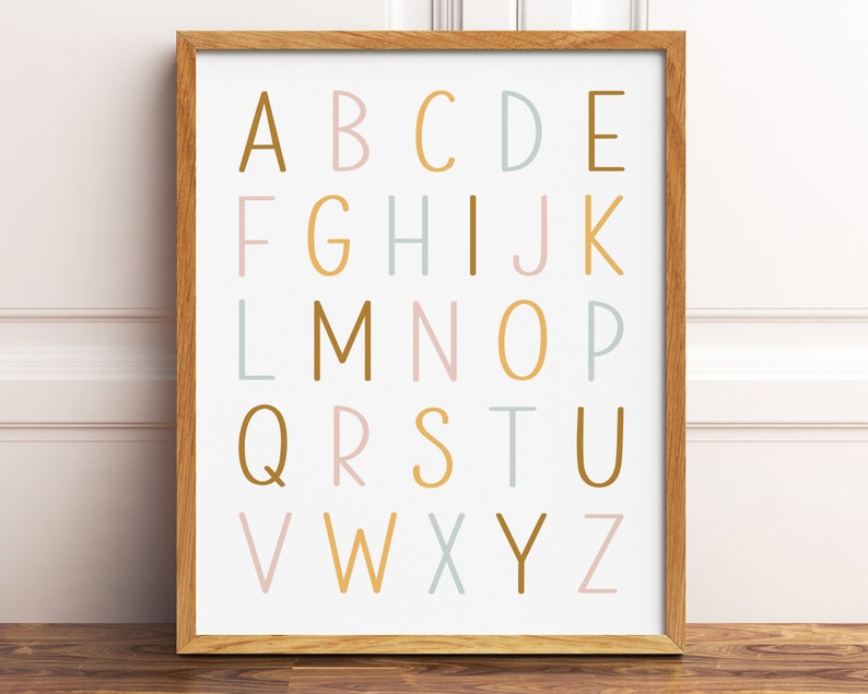 ABC Wall Art Set of 2 Prints Alphabet Printable Wall Art - Etsy