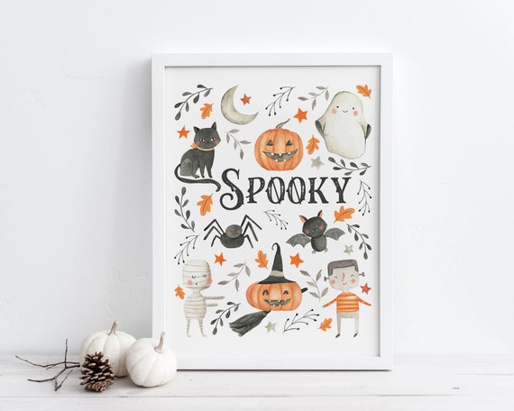 Spooky Printable Wall Art Cute Halloween Decor Kids - Etsy