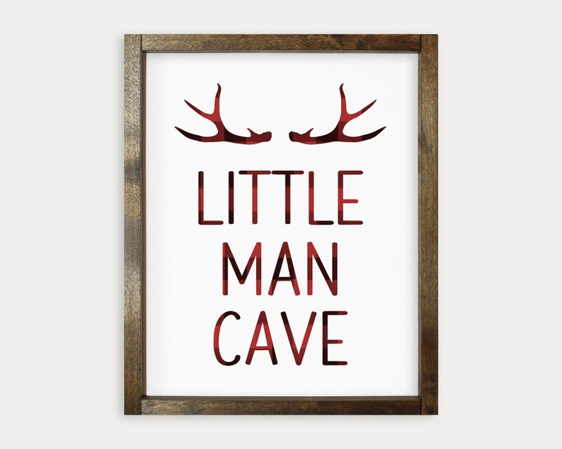 Little Man Cave Nursery Wall Art Lumberjack Printable Wall Etsy