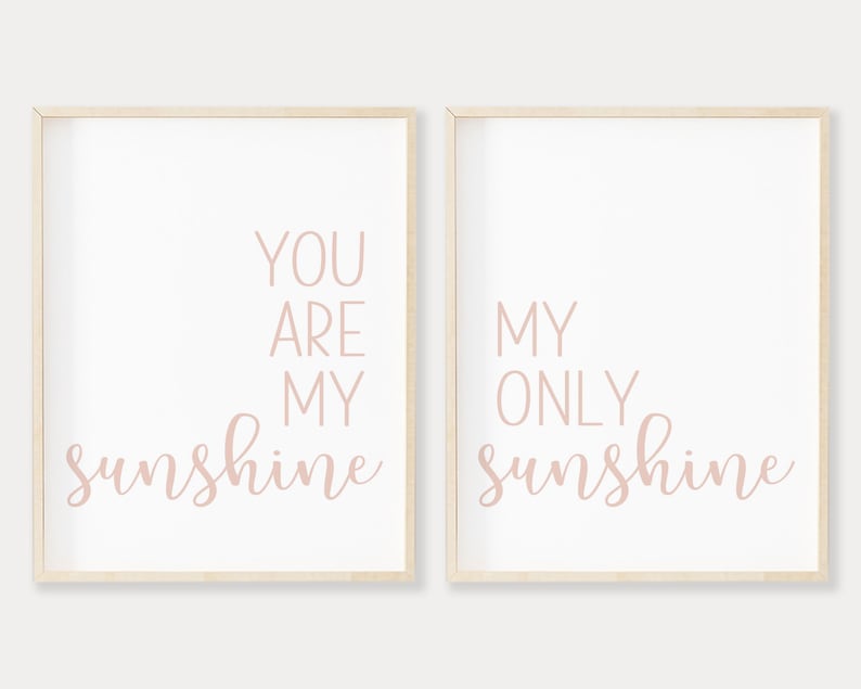 Pink You Are My Sunshine Wall Art Downloadable Prints You Etsy