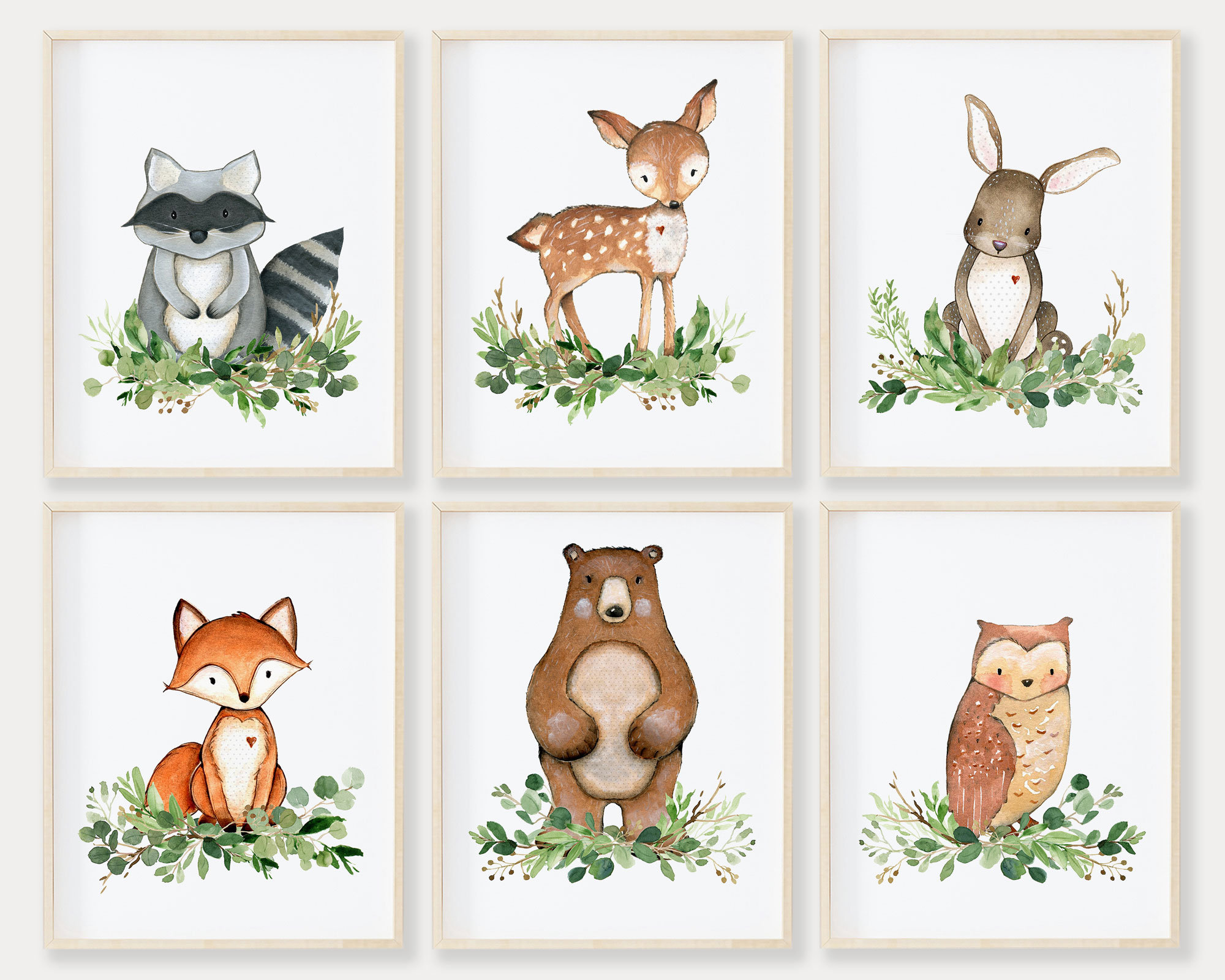 Gender Neutral Woodland Nursery Prints Set of 6 Woodland - Etsy Gender Neutral Woodland Nursery Prints Set of 6 Woodland - Etsy