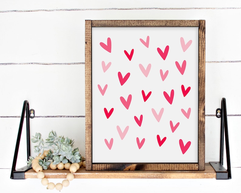 Hearts Printable Wall Art, Valentine Printable Kids Room Decor, Heart Wall Art, Valentines Day Decor, Love Poster, Downloadable Prints image 6