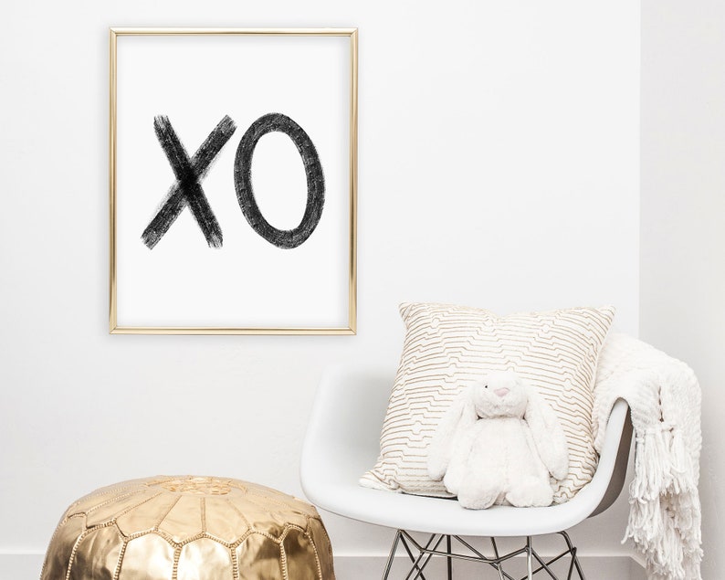 Black and White XO Print X and O Printable Wall Art Etsy