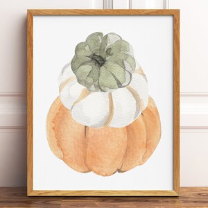 Watercolor Stacked Pumpkins Printable Wall Art, Gourd Art, Pumpkin Stack Digital Download, Autumn Decorations, Pumpkin Printable Wall Decor image 5