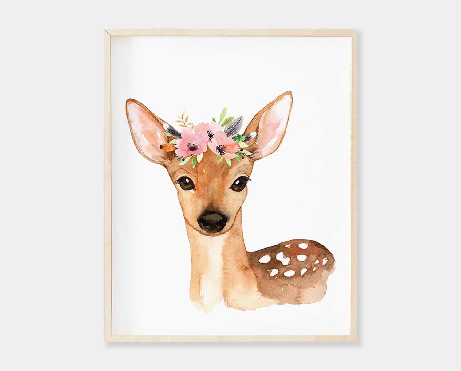 Prints Art & Collectibles Digital Prints Watercolor print Forest Animal