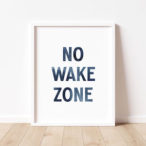 Aquarell No Wake Zone druckbare Wandkunst, Baby Boy Kindergarten Kunst, Mädchen Surf Kinderzimmer Dekor, Strand Baby Kinderzimmer, Kinder Küsten Schlafzimmer