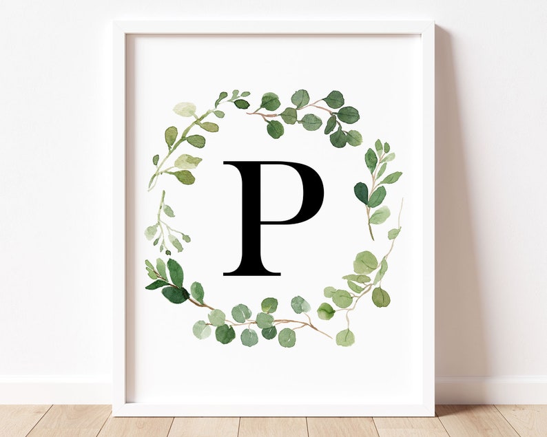 P Monogram Printable Wall Art Letter P Initial Print Etsy