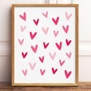 Hearts Printable Wall Art, Valentine Printable Kids Room Decor, Heart Wall Art, Valentines Day Decor, Love Poster, Downloadable Prints image 8