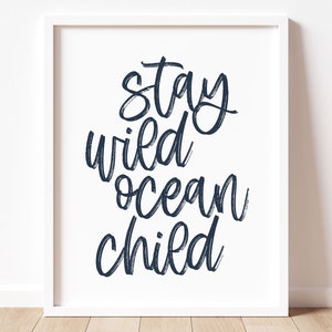 Targa In Latta Retrò Mermaid Stay Wild Ocean Child, Alluminio 20x15 Cm, Decorazione Parete Bagno