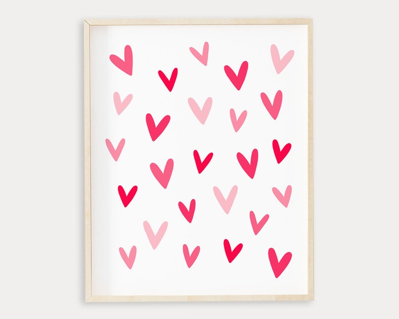 Hearts Printable Wall Art, Valentine Printable Kids Room Decor, Heart Wall Art, Valentines Day Decor, Love Poster, Downloadable Prints image 7