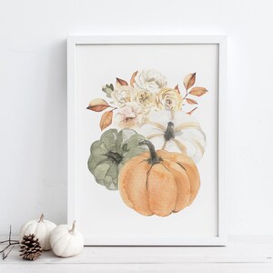 Watercolor Pumpkins Fall Printable Wall Art, Fall Home Decor, Pumpkin ...