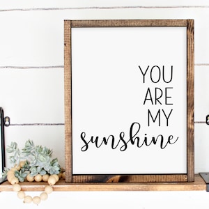 You are my Sunshine Wall Art, Downloadable Prints, Black You are my Sunshine Printable, Nursery Decor, Kids Playroom Wall Art Digital Prints
