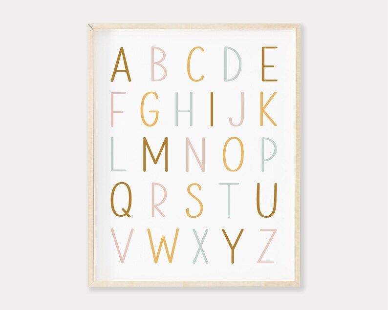 ABC Wall Art Set of 2 Prints Alphabet Printable Wall Art - Etsy