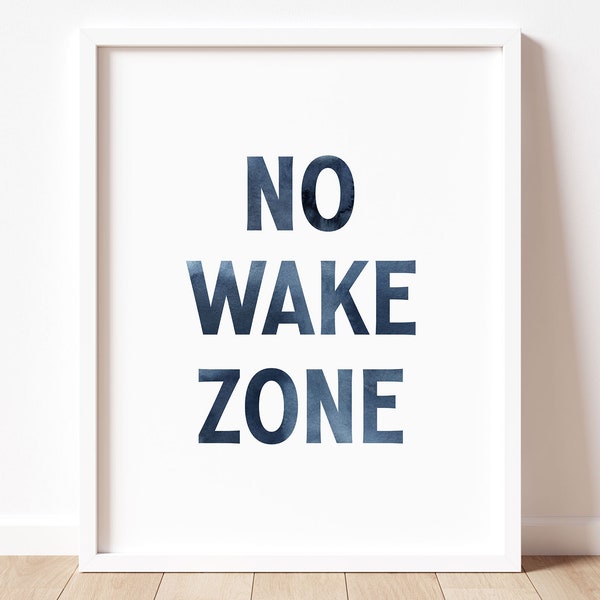 Watercolor No Wake Zone Printable Wall Art, Baby Boy Nautical Nursery Art, Girl Surf Nursery Decor, Beach Baby Nursery, Kids Coastal Bedroom