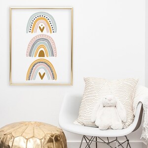 Pastel Rainbow Wall Art Boho Rainbow Printable Art Gender - Etsy
