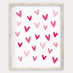 Hearts Printable Wall Art, Valentine Printable Kids Room Decor, Heart Wall Art, Valentines Day Decor, Love Poster, Downloadable Prints image 5