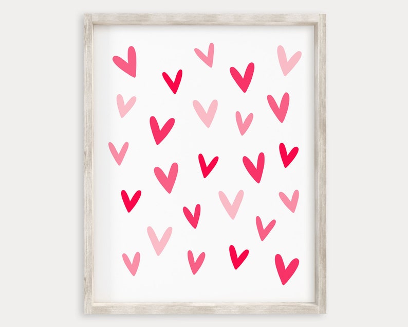 Hearts Printable Wall Art, Valentine Printable Kids Room Decor, Heart Wall Art, Valentines Day Decor, Love Poster, Downloadable Prints image 5