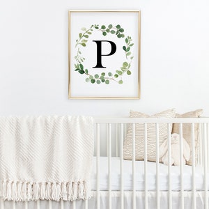 P Monogram Printable Wall Art Letter P Initial Print | Etsy