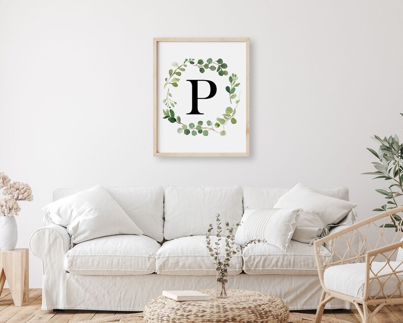 P Monogram Printable Wall Art Letter P Initial Print Etsy
