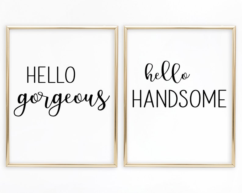 Hello Hello Handsome Printable Wall Art Black and Etsy