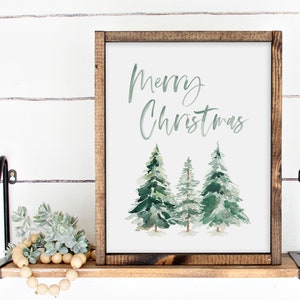 Merry Christmas Printable Wall Art, Farmhouse Christmas Prints ...