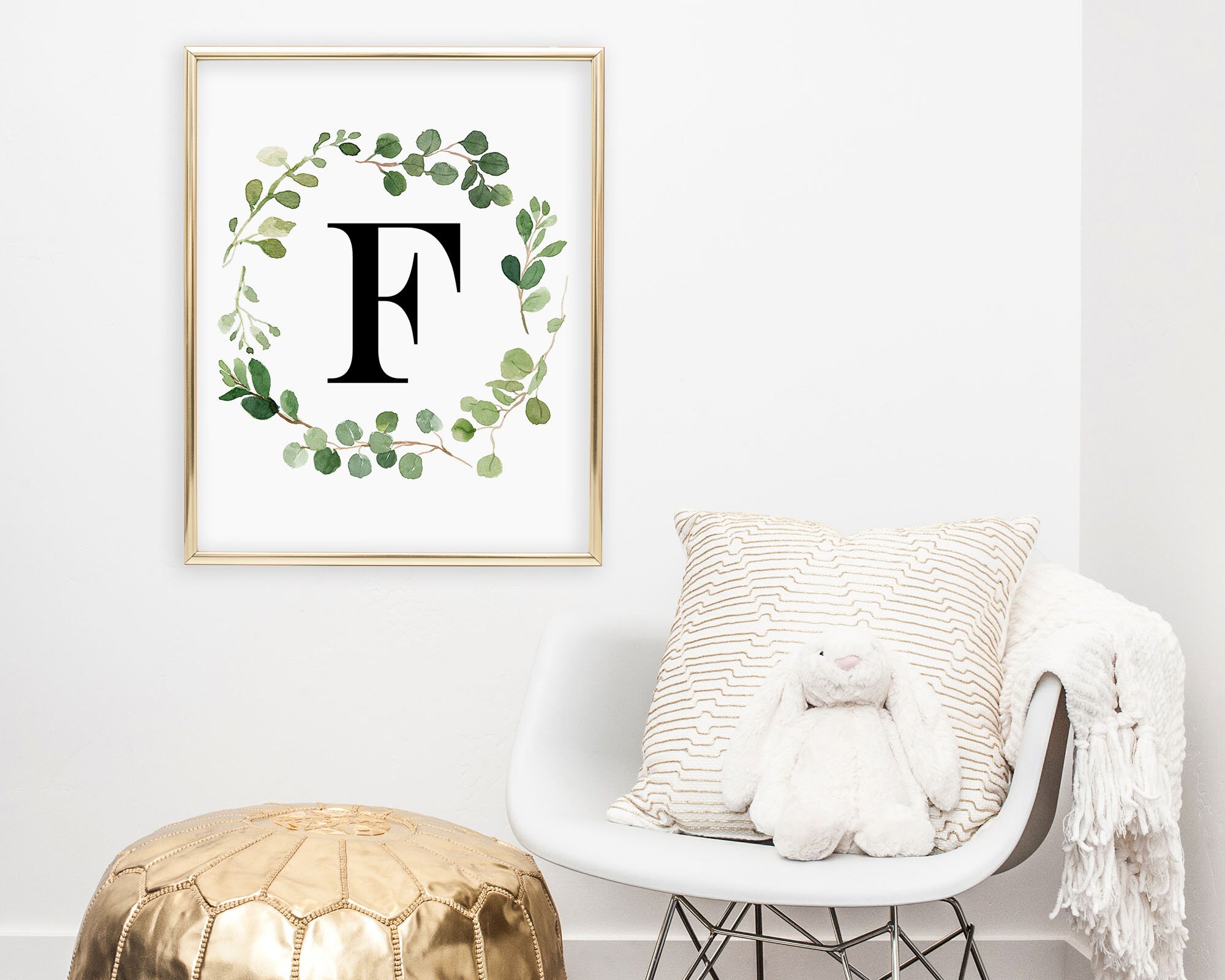 Letter F Initial Print Monogram Printable Wall Art Etsy