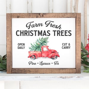 Farm Fresh Christmas Tree Sign, Printable Wall Art, Downloadable ...