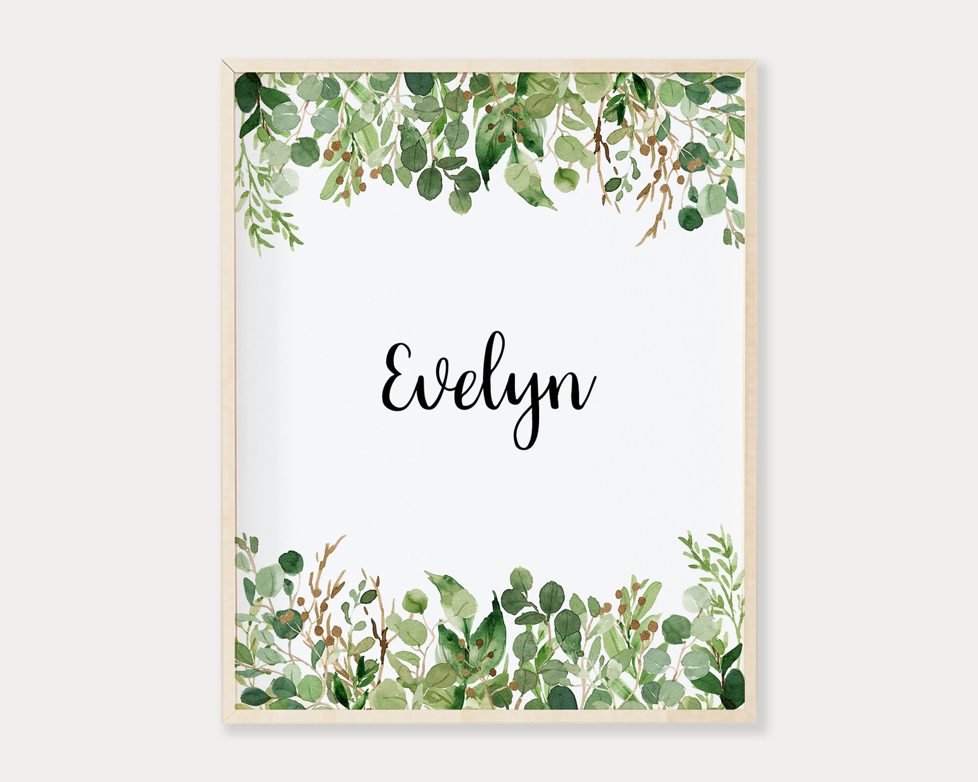 Personalized Baby Name Sign Printable Wall Art Farmhouse | Etsy