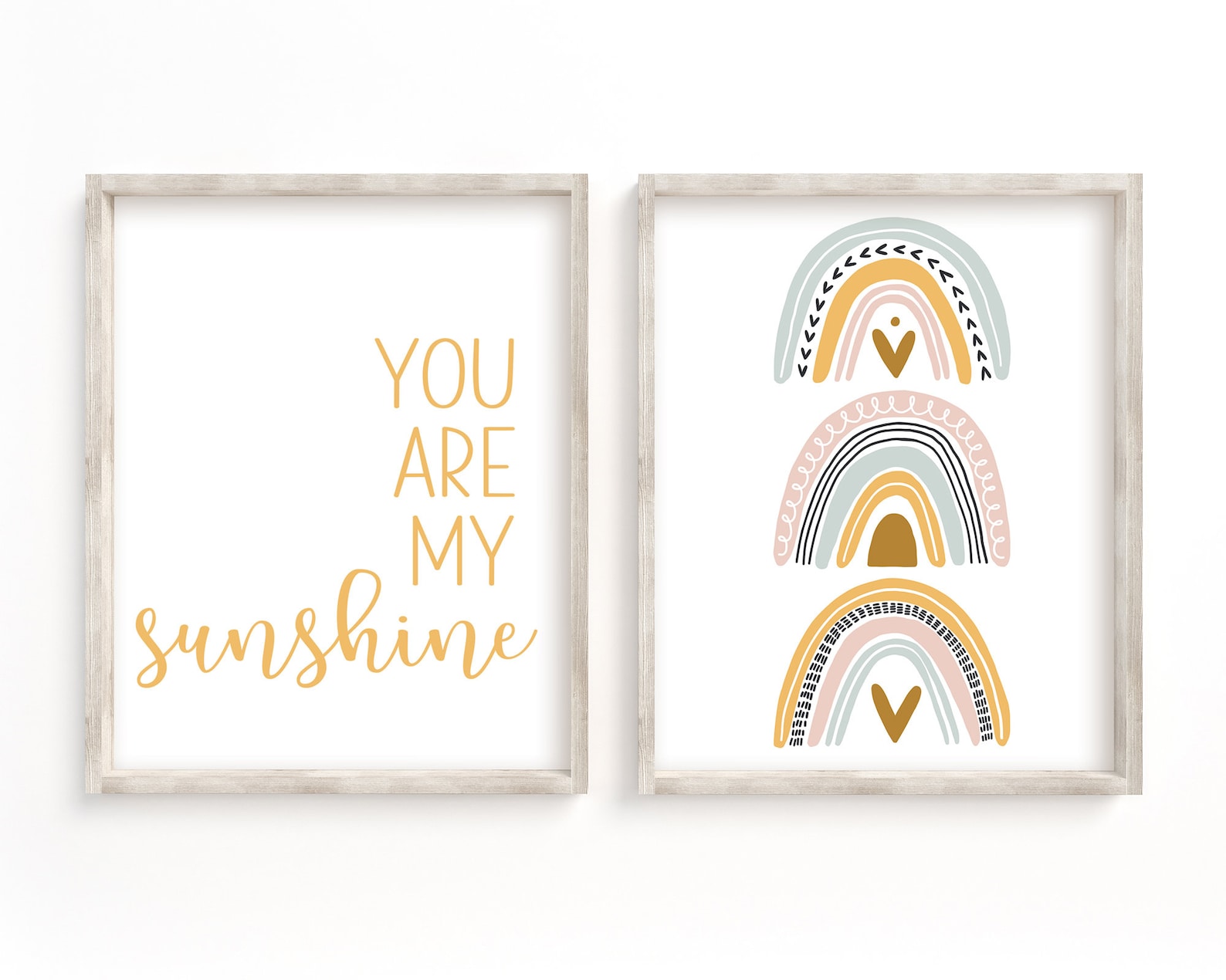 Pastel Rainbow You Are My Sunshine Printable Wall Art Boho Etsy