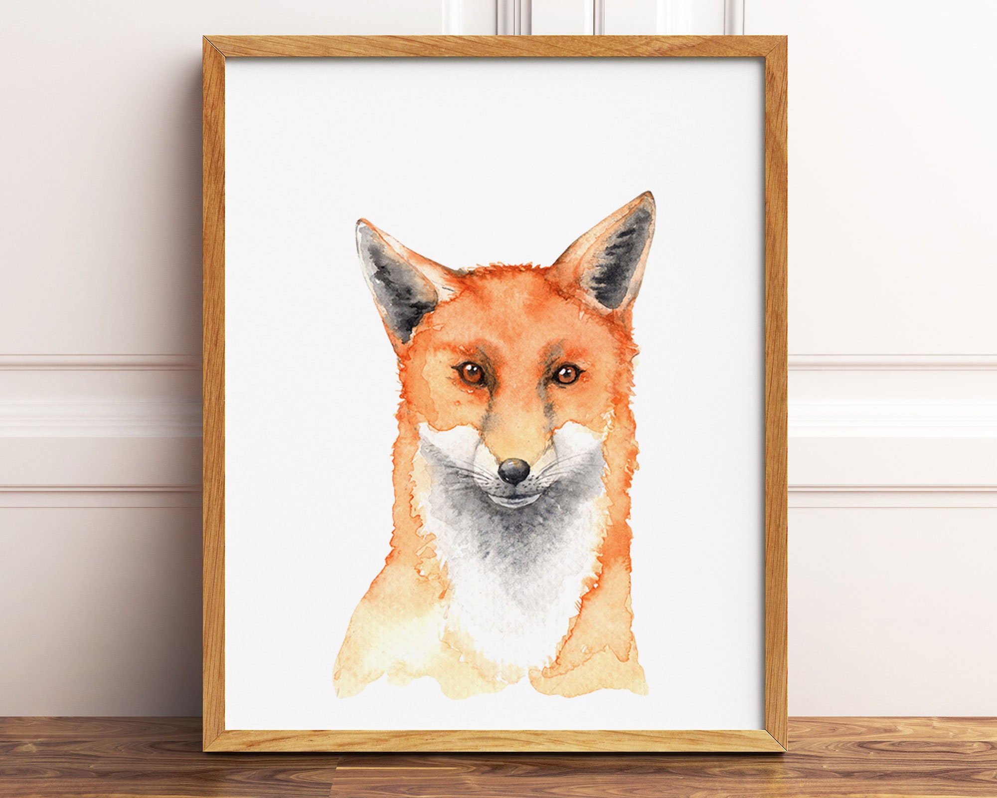 Watercolor Fox Print Printable Wall Art Fox Nursery Art Etsy