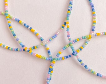 Pastel seed bead necklaces | summer | trendy | dainty | minimalistic | colorful |