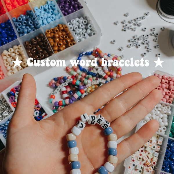 customizable beaded bracelets VSCO word bracelets, beaded bracelets, trendy bracelets