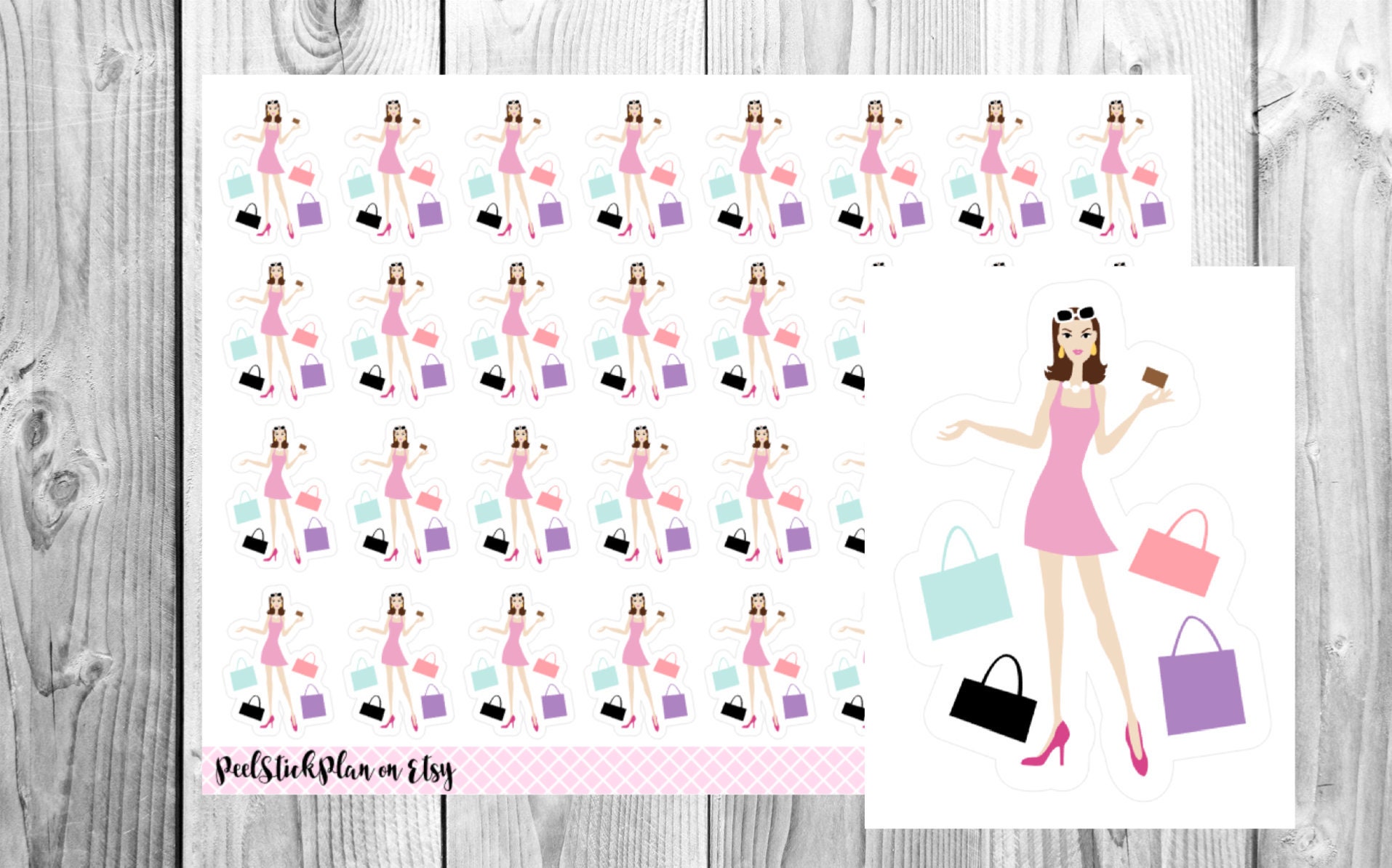 Girly Planner Stickers, Pink and Girly, Shopping Girl, Shopaholic, Sho –  Starr Plans