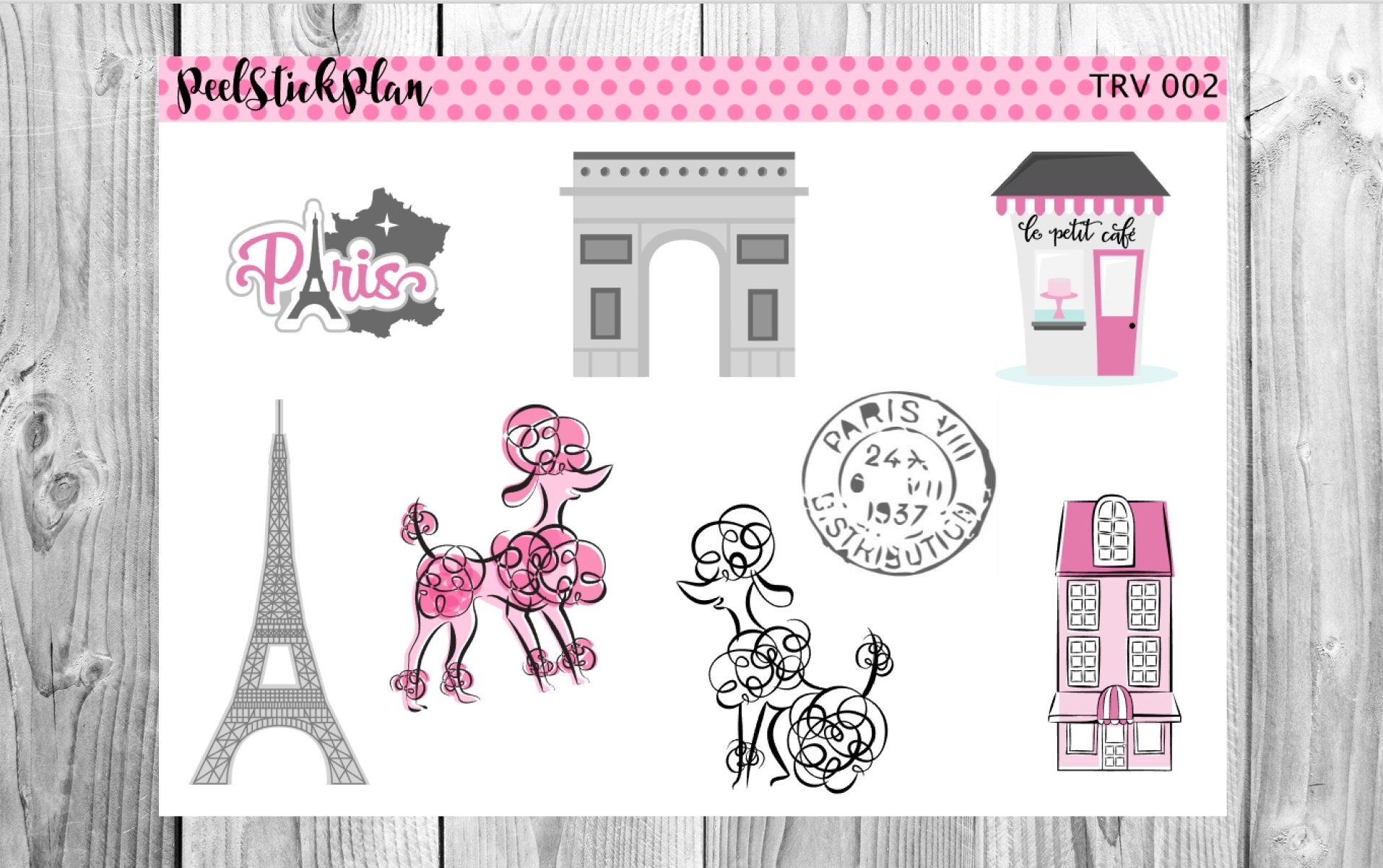 Paris Stickers Girly Paris Stickers Eiffel Tower Stickers Etsy