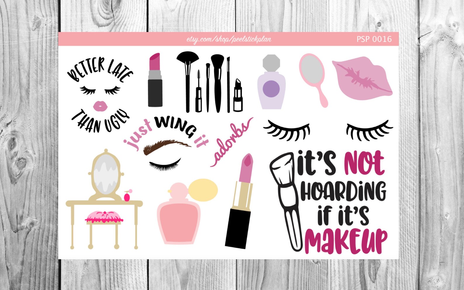 Makeup Stickers Beauty Stickers Cosmetics Stickers Lipstick Etsy